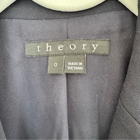 THEORY Classic Blazer With Tie Closure NIBEL ADMIRAL CREPE 0 - Picture 6 of 13